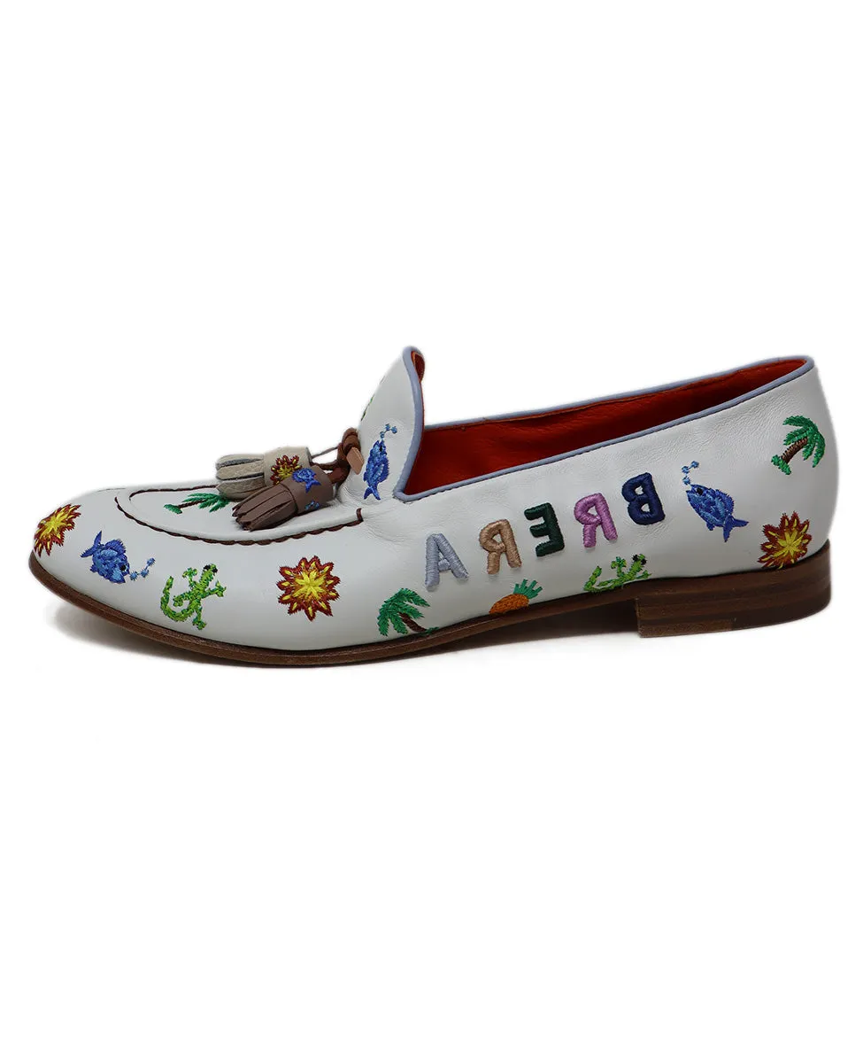 Rossetti White & Multicolored Embroidered Flats sz 8