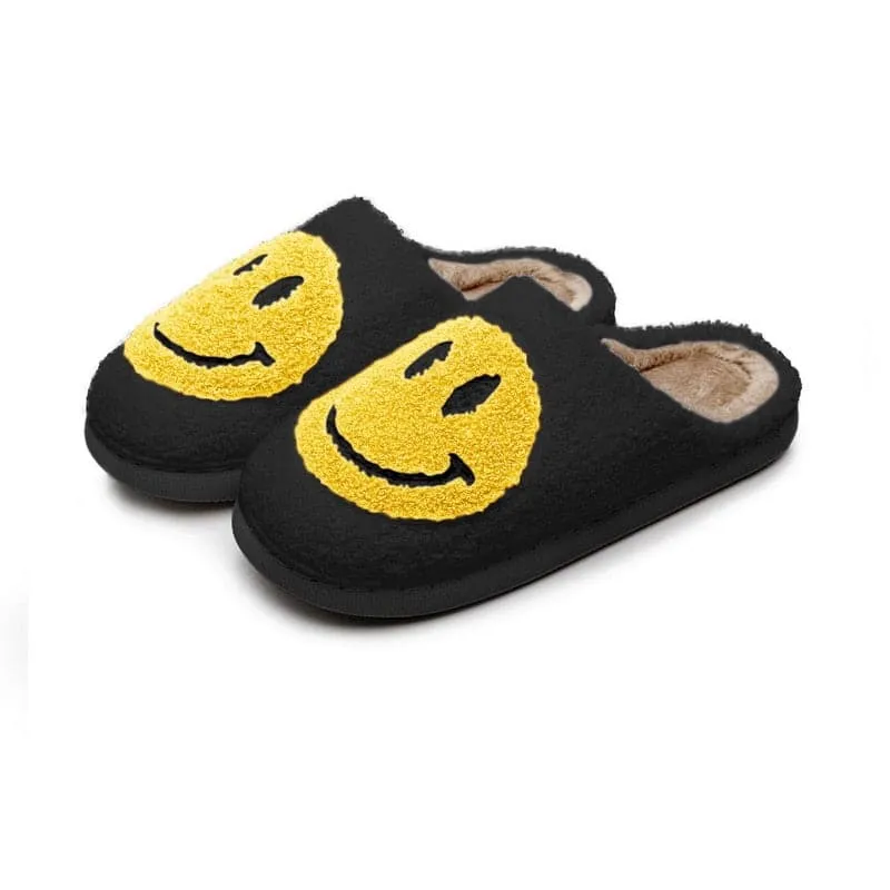 SALE House Smiley Face Slipper Women Kawaii Cartoon Plush Winter Warm Contton Indoor Funny Cute Fuzzy Floor Home Shoes Female