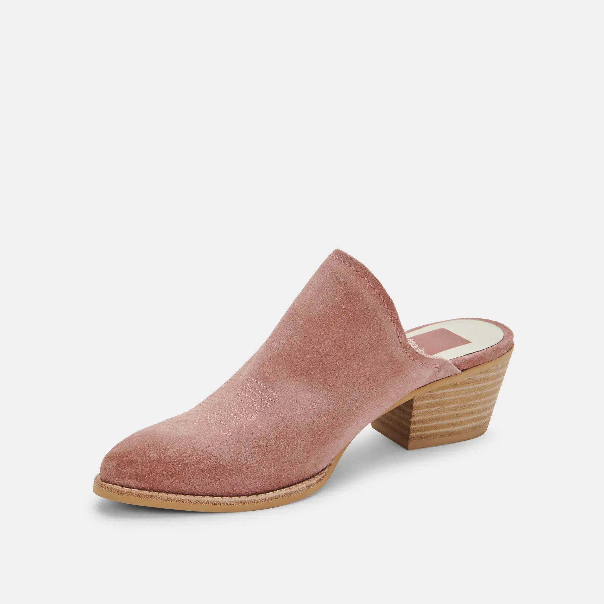 SHILOH MULES BLUSH SUEDE - re:vita