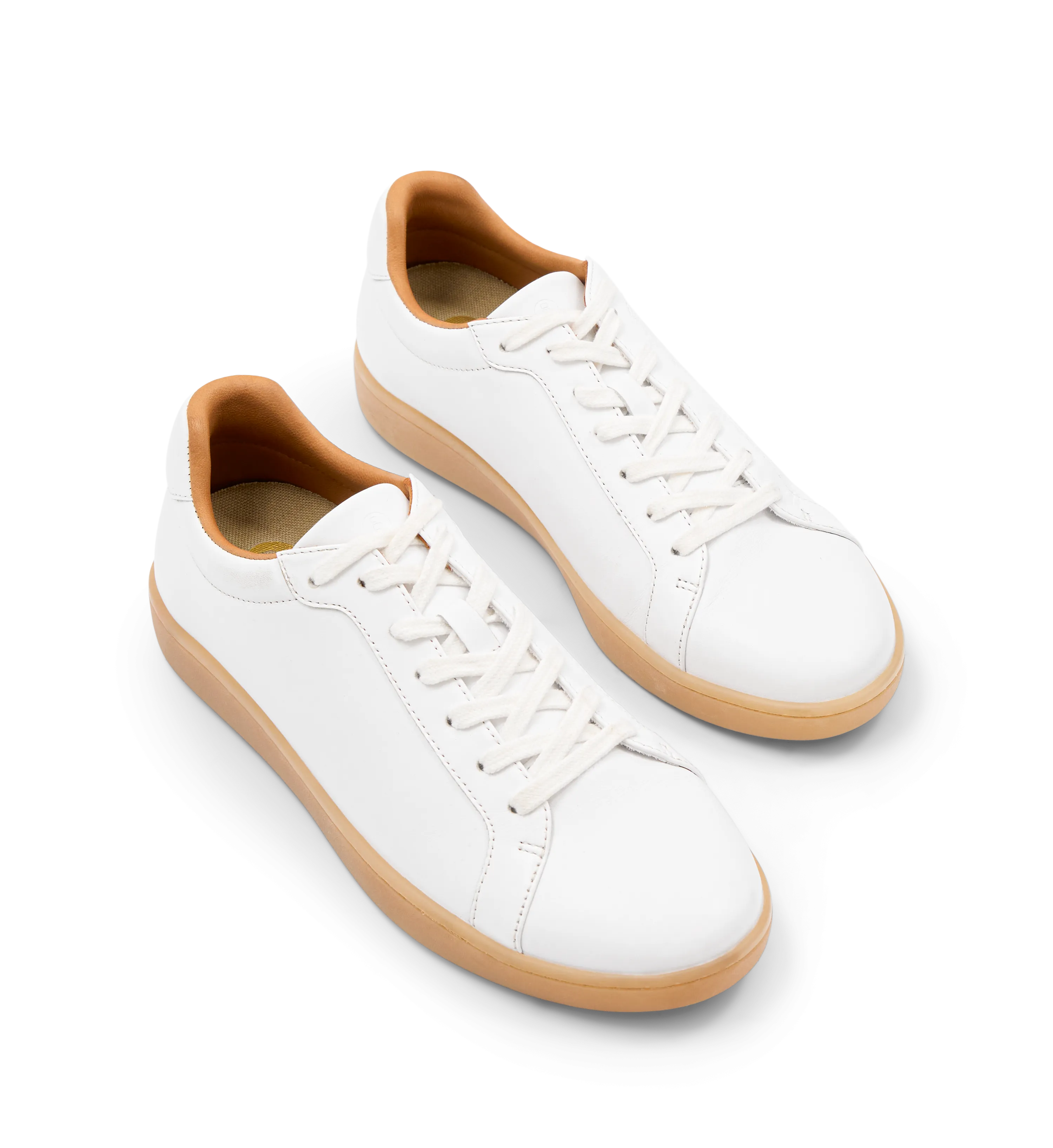 Sialia White Leather & Gum Sole Sneakers