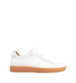Sialia White Leather & Gum Sole Sneakers
