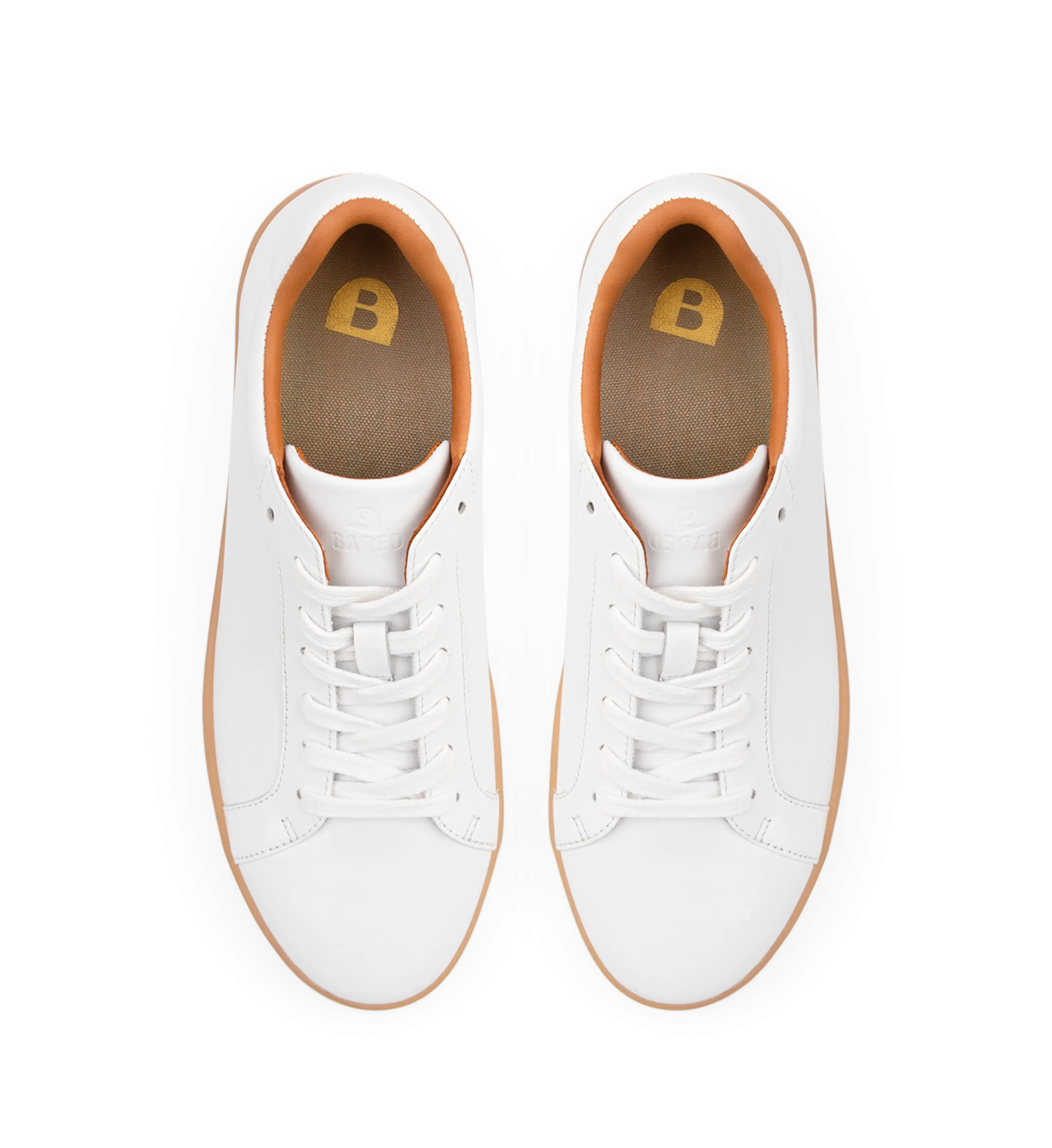 Sialia White Leather & Gum Sole Sneakers