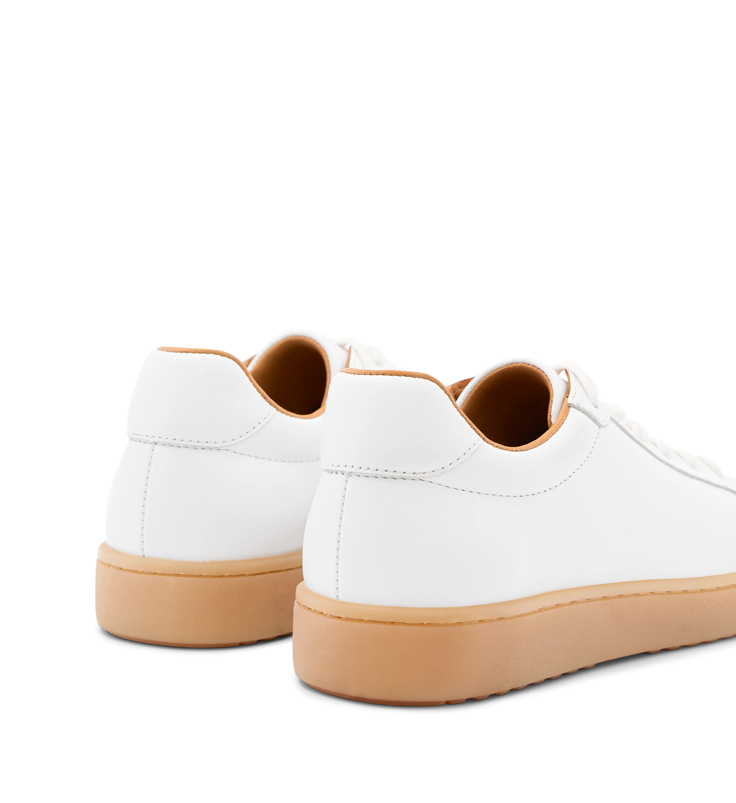 Sialia White Leather & Gum Sole Sneakers