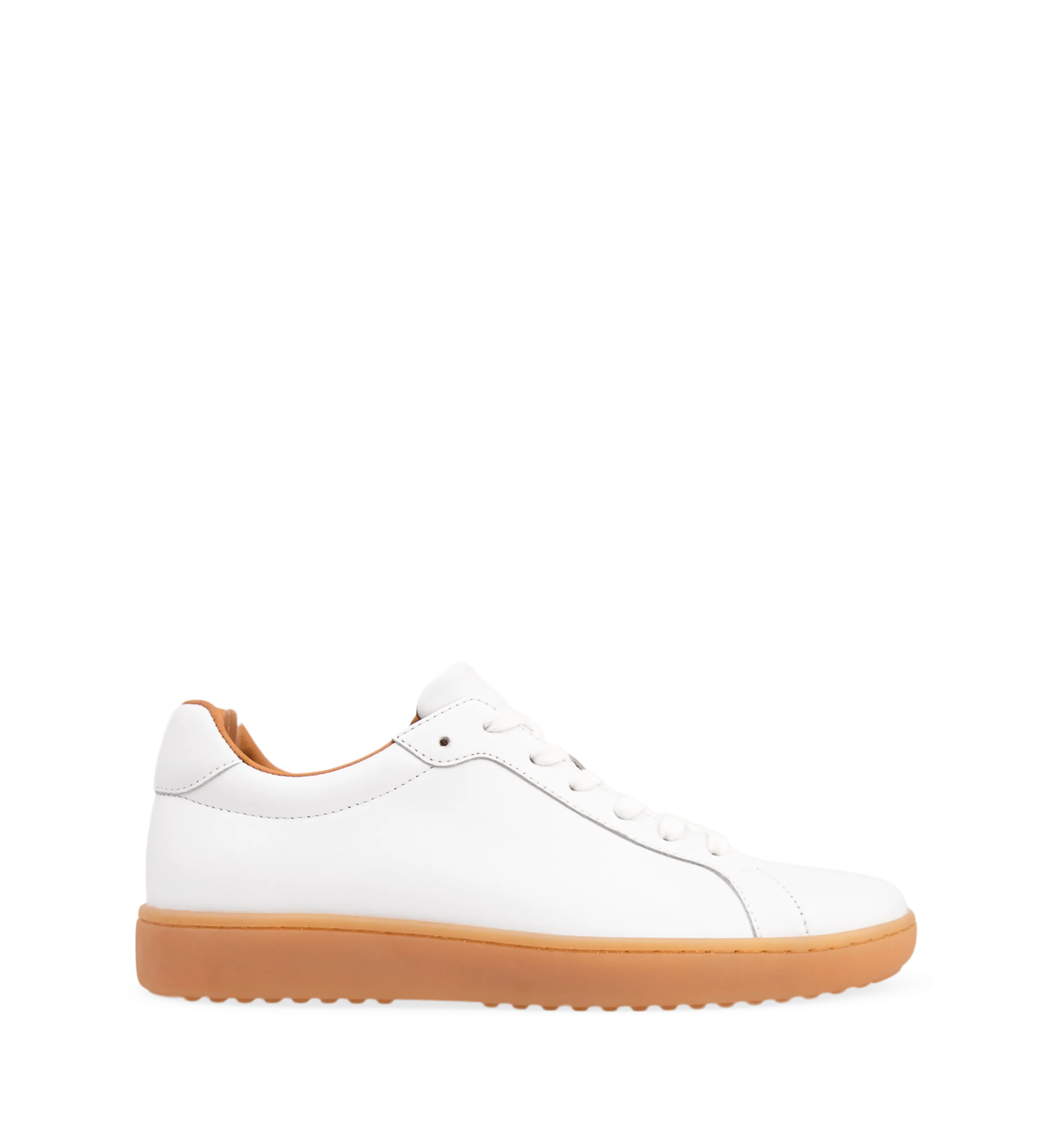 Sialia White Leather & Gum Sole Sneakers