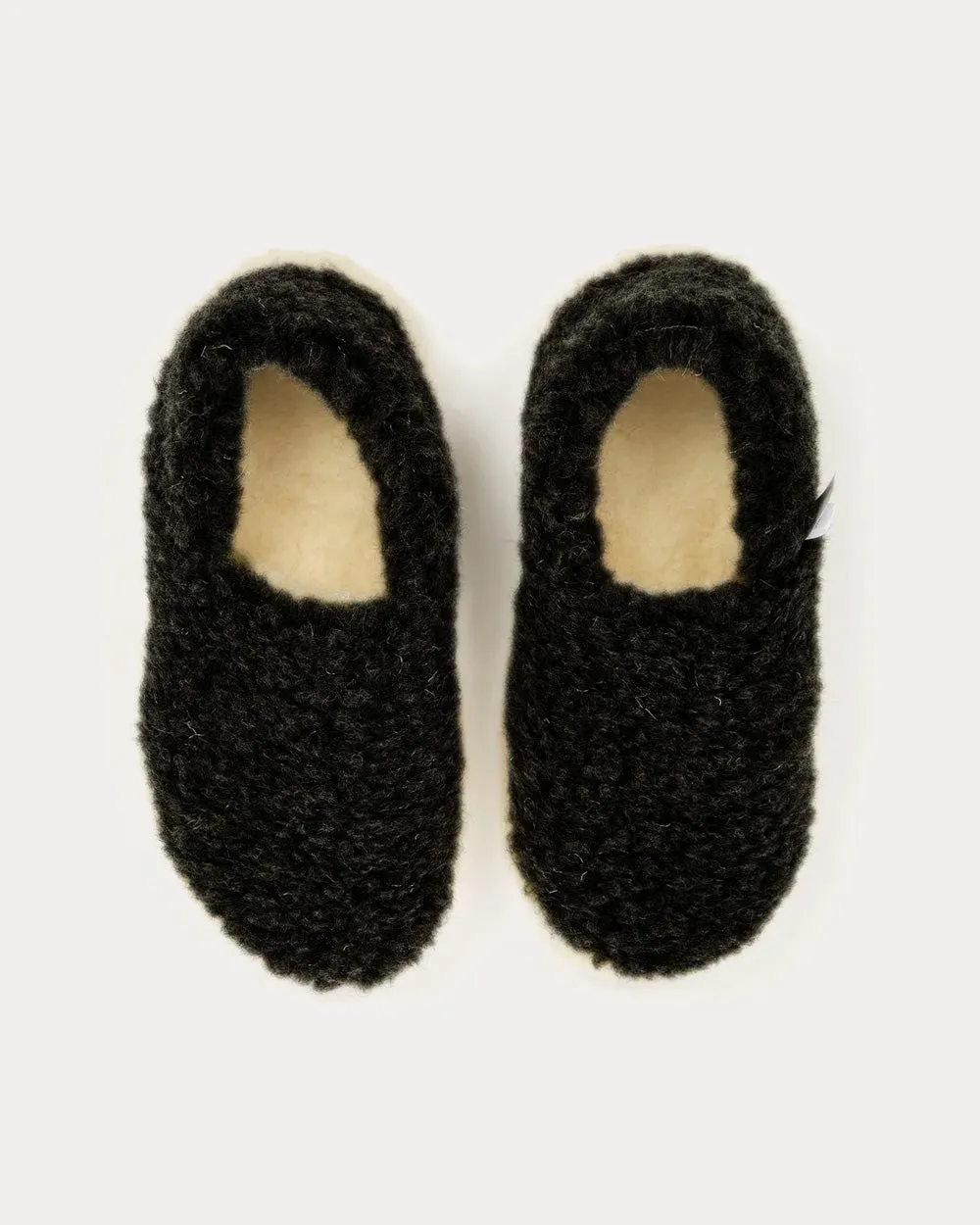 Siberian Wool Black Slip Ons
