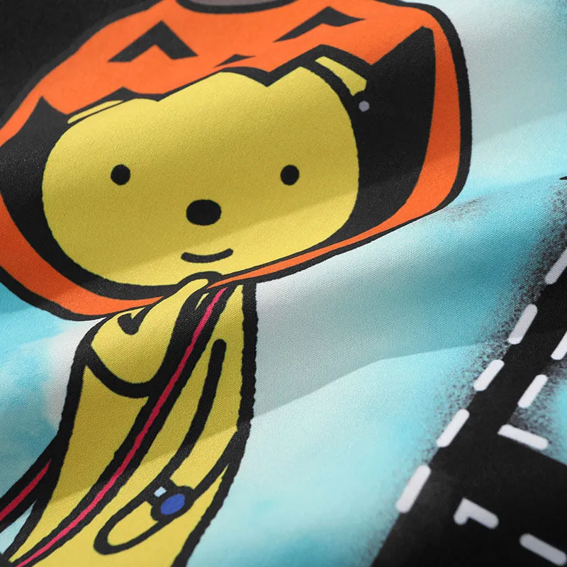 Simple Style Cartoon Print Four-Button Couple Lapel Jacket