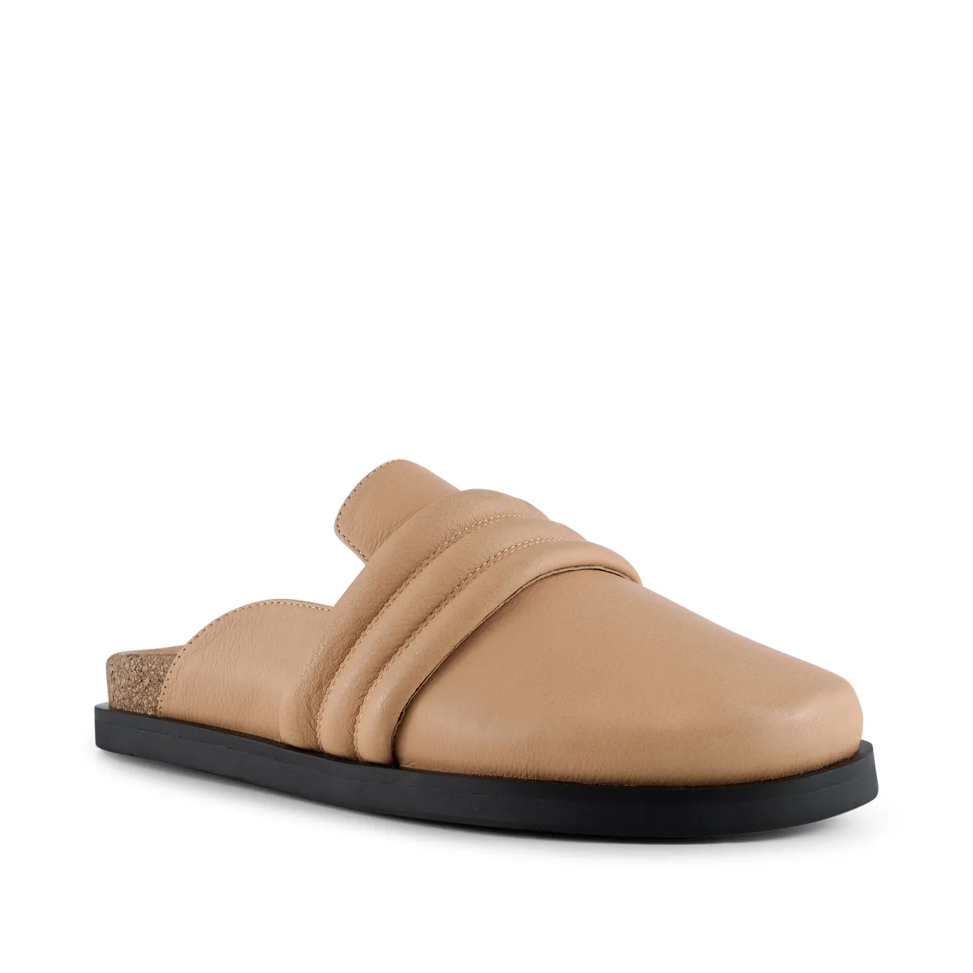 Siri clog læder - BEIGE