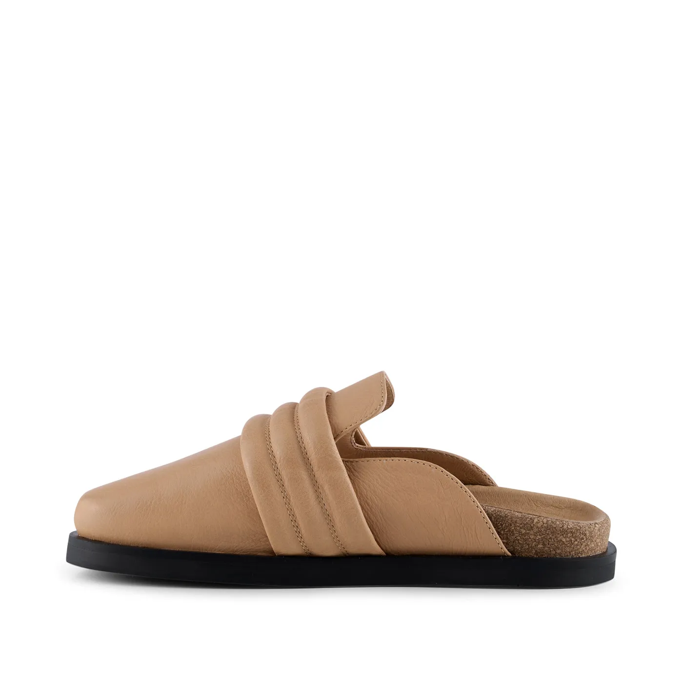 Siri clog læder - BEIGE