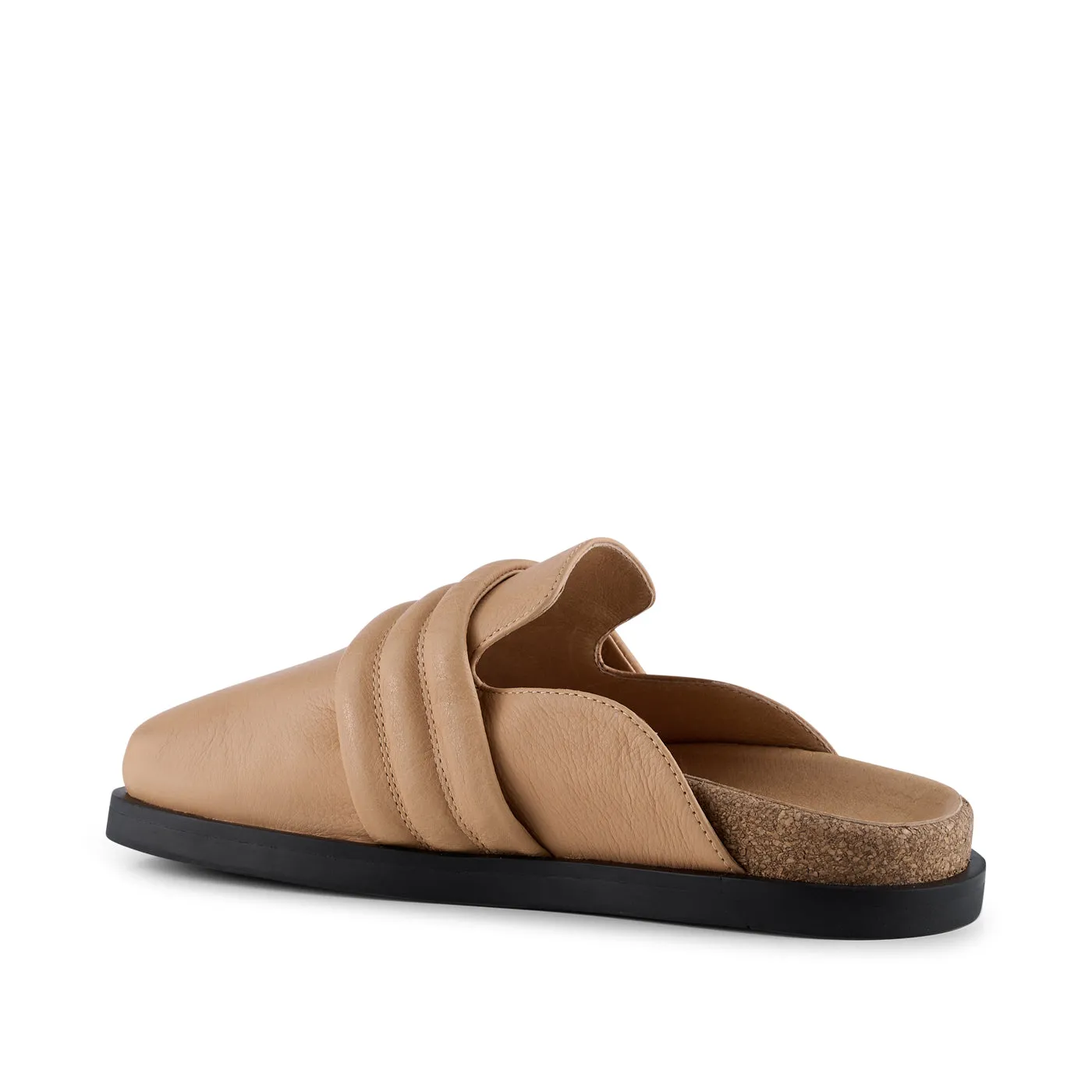 Siri clog læder - BEIGE
