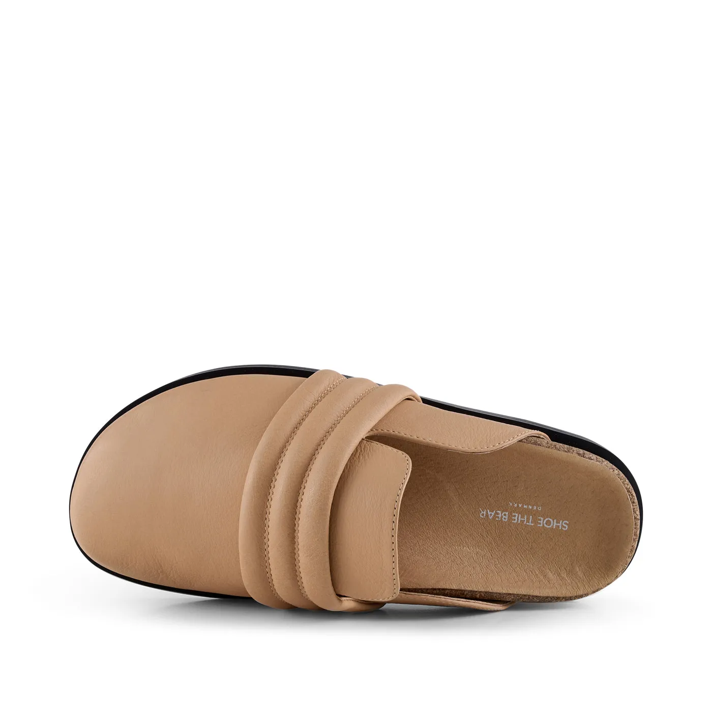 Siri clog læder - BEIGE