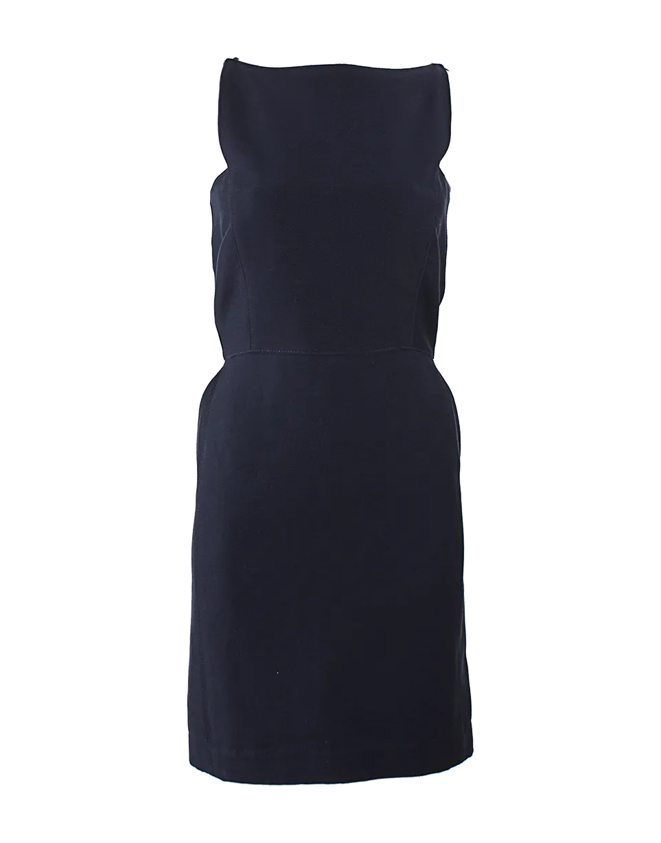 Sleeveless Exposed Back Zip Dress