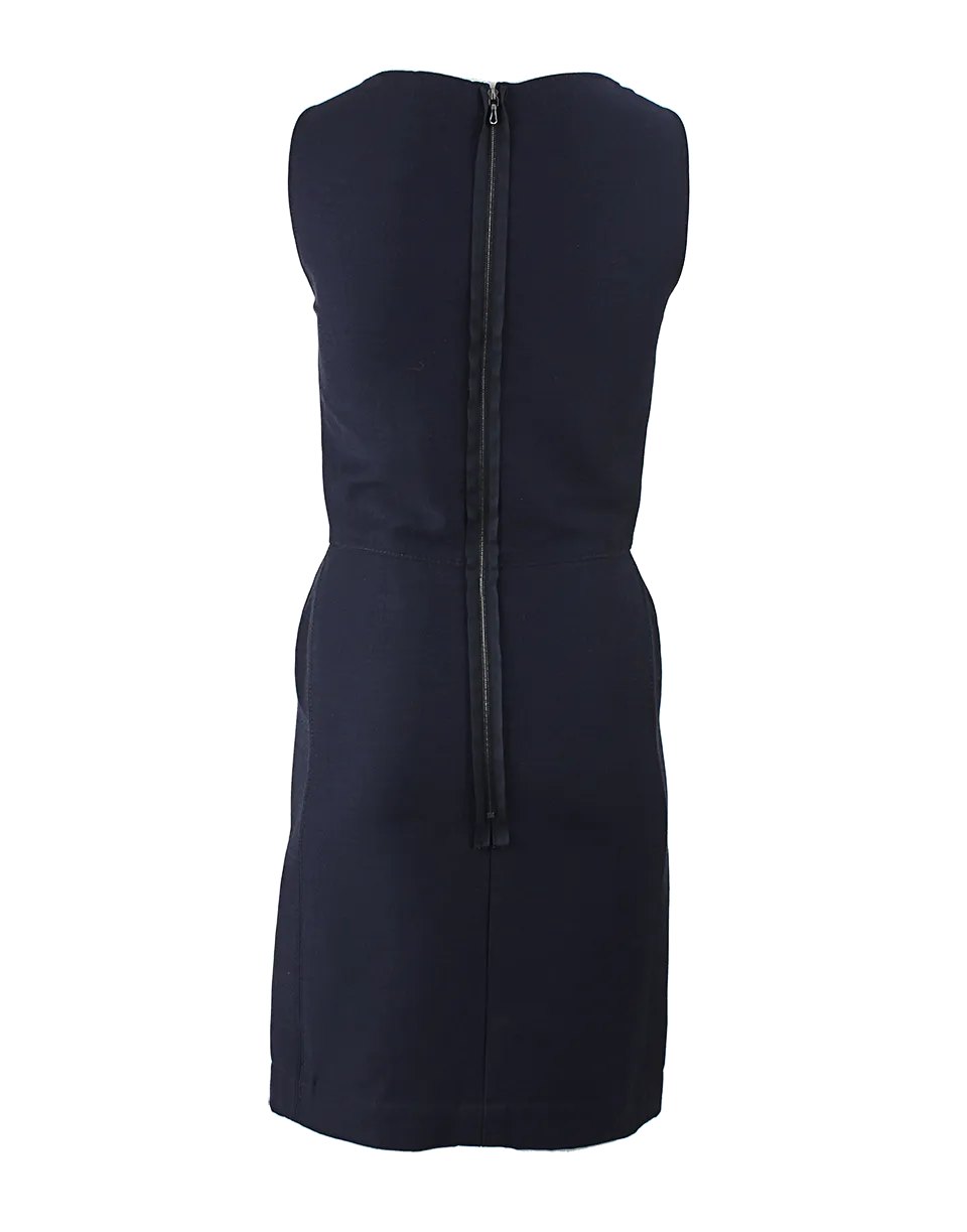 Sleeveless Exposed Back Zip Dress