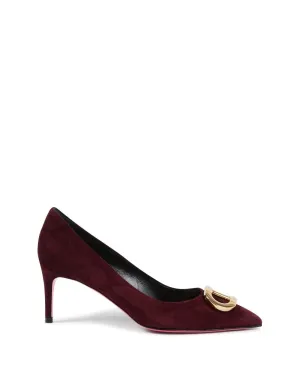 Suede Pointed Toe Pumps with Small Heel