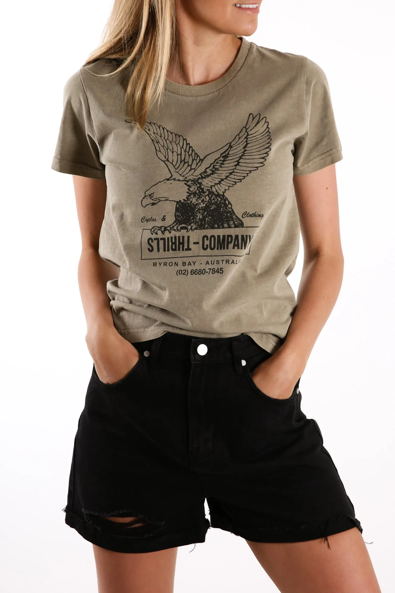 Thrills Garage Band Tee Army Fade