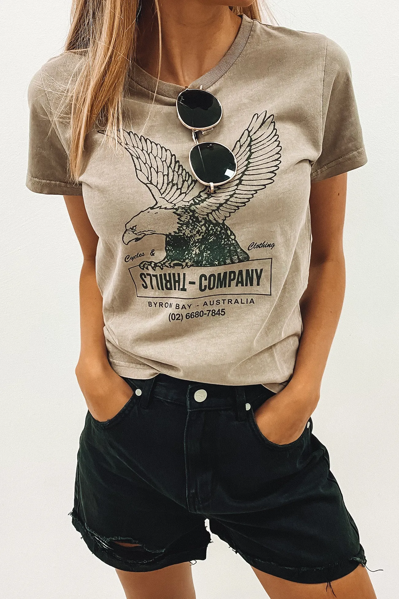 Thrills Garage Band Tee Army Fade