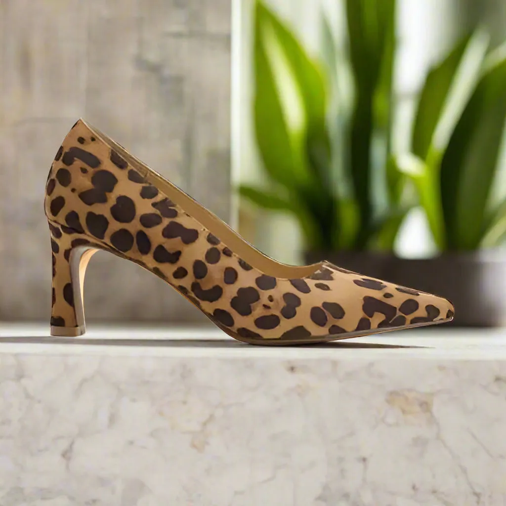 Transcend | Faux Suede Leopard Point Toe Pumps