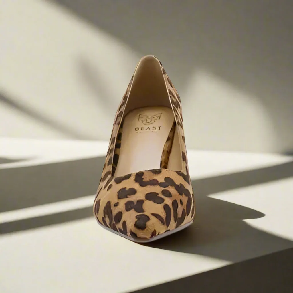 Transcend | Faux Suede Leopard Point Toe Pumps