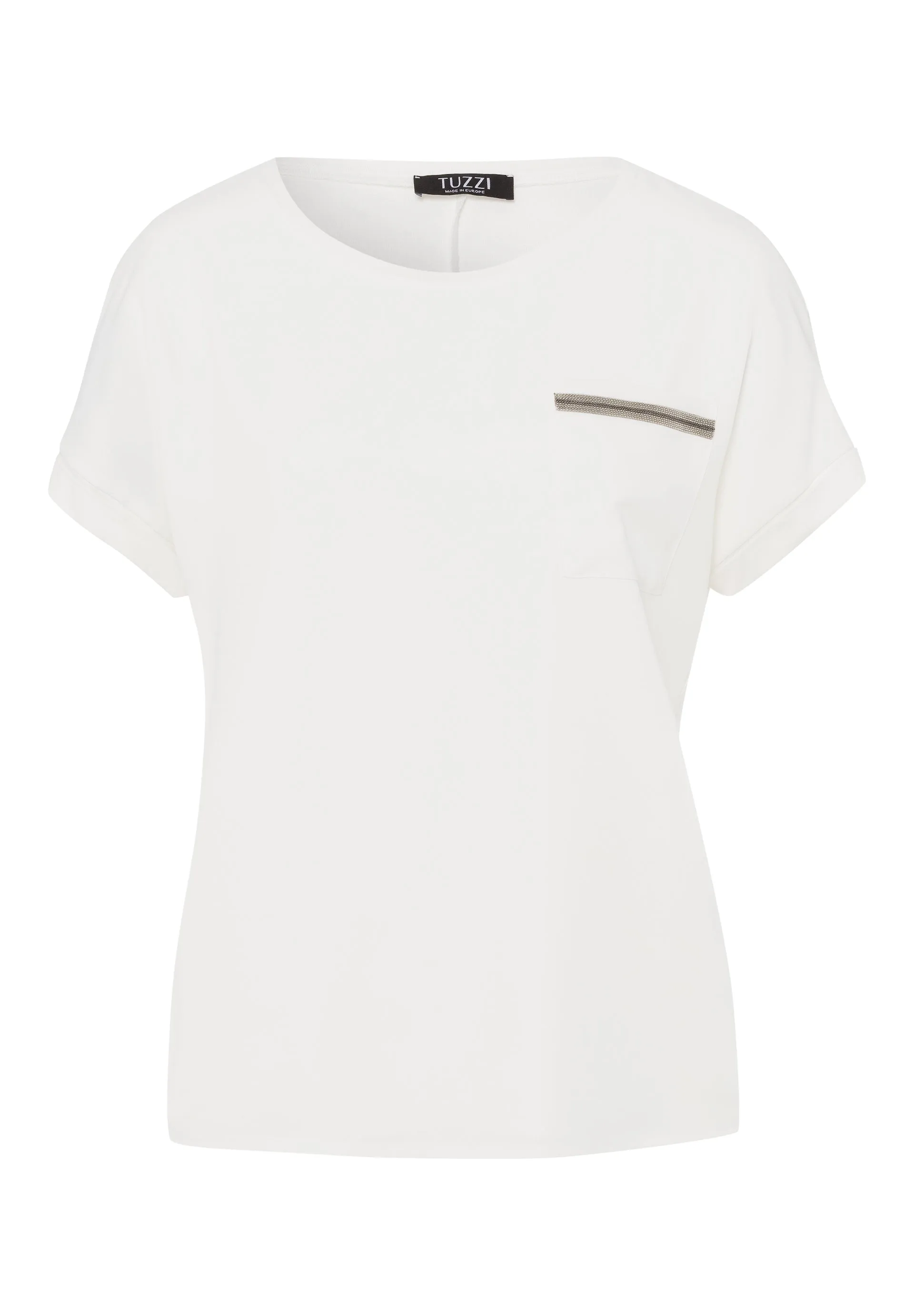 Tuzzi White Short Sleeved Tshirt With Decorative Detail