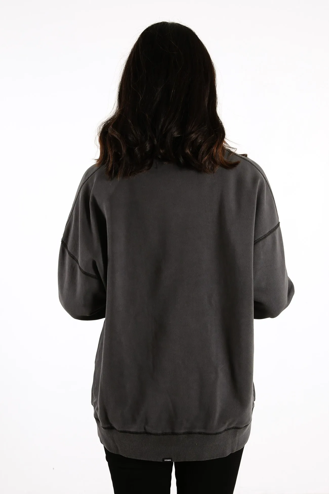 Underline Slouch Crew Merch Black