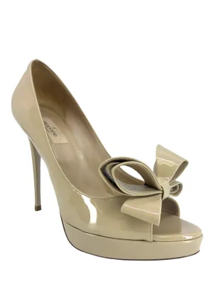 Valentino Patent Leather Bow Accent Pumps Size 9.5