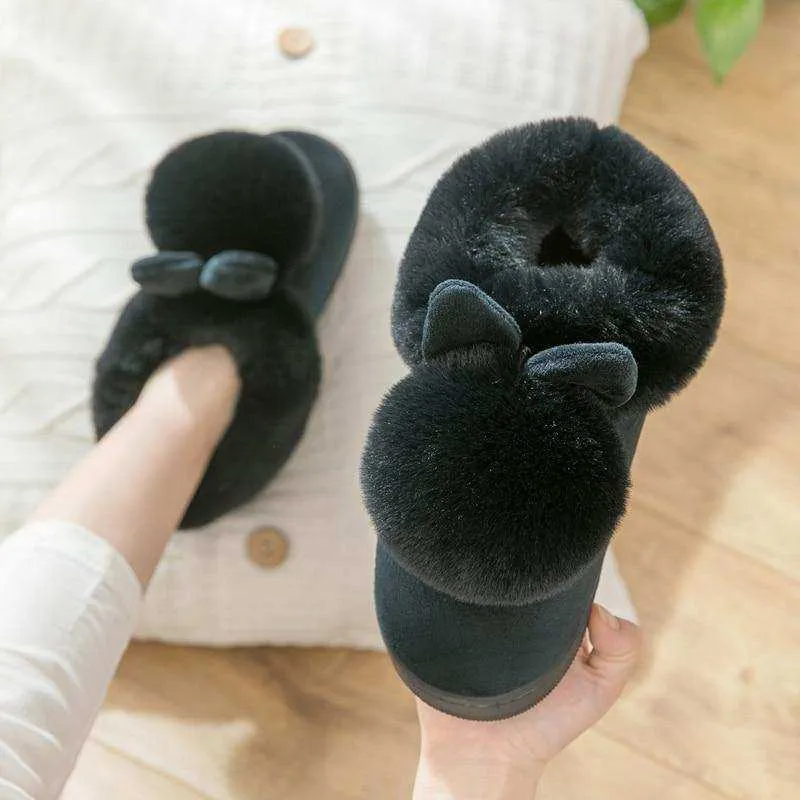 Warm & Fuzzy Rabbit Ears Plush Slippers