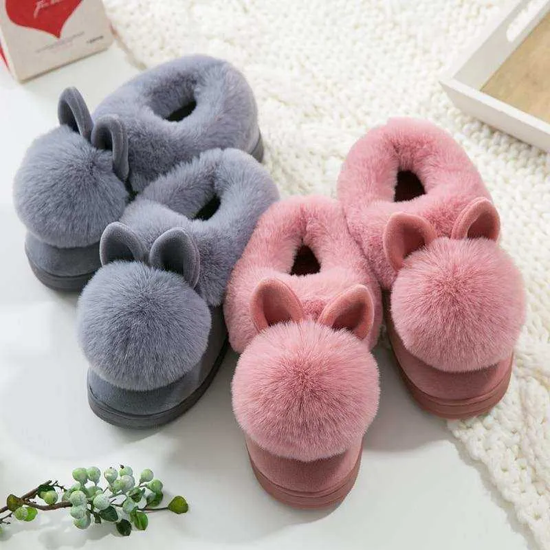 Warm & Fuzzy Rabbit Ears Plush Slippers