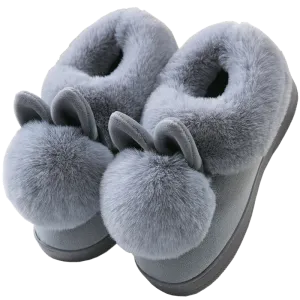 Warm & Fuzzy Rabbit Ears Plush Slippers