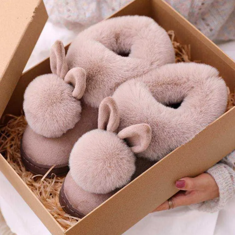 Warm & Fuzzy Rabbit Ears Plush Slippers