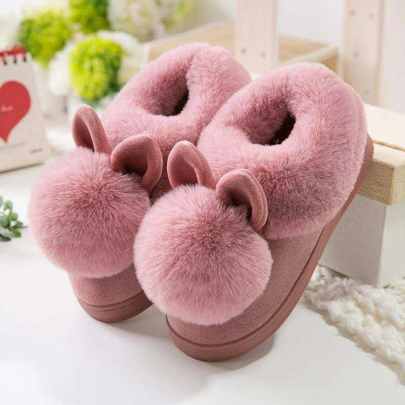 Warm & Fuzzy Rabbit Ears Plush Slippers