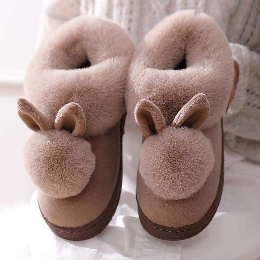 Warm & Fuzzy Rabbit Ears Plush Slippers