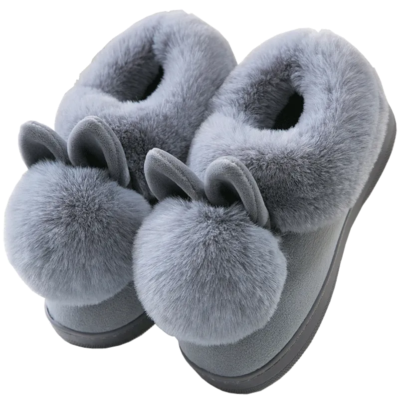 Warm & Fuzzy Rabbit Ears Plush Slippers