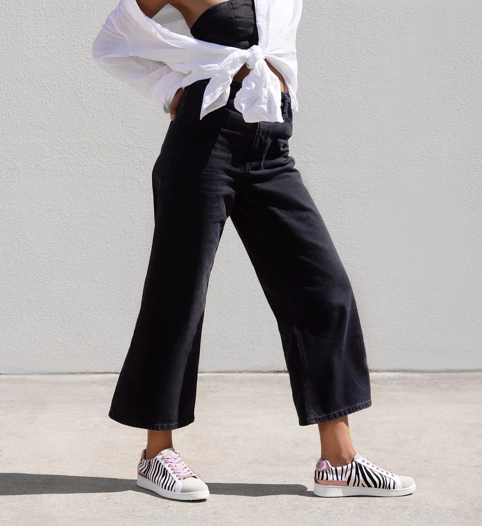 Whimbrel Zebra Print Leather Sneakers