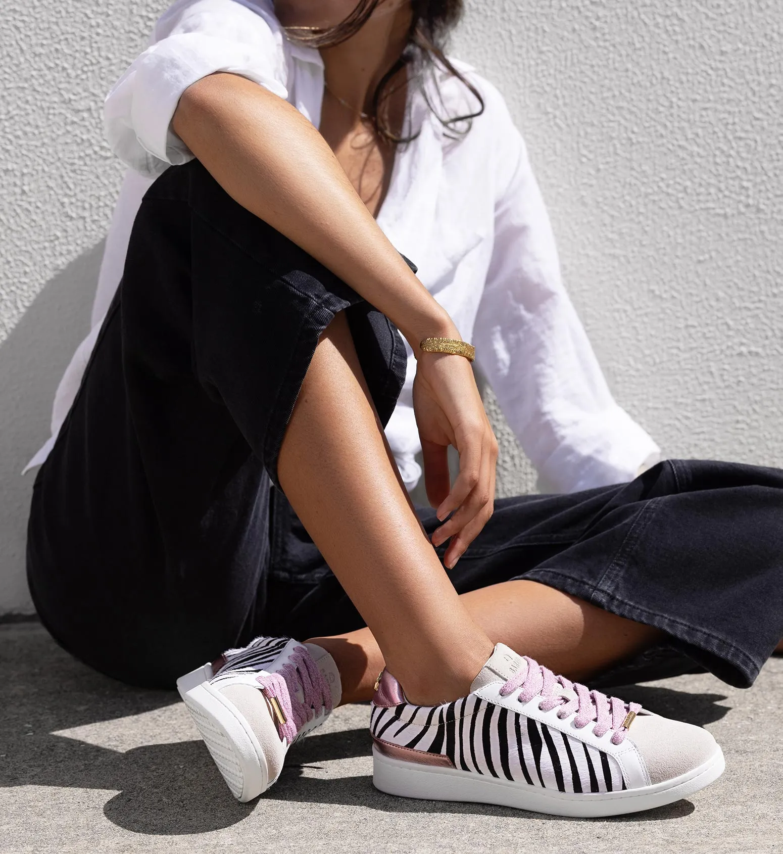 Whimbrel Zebra Print Leather Sneakers