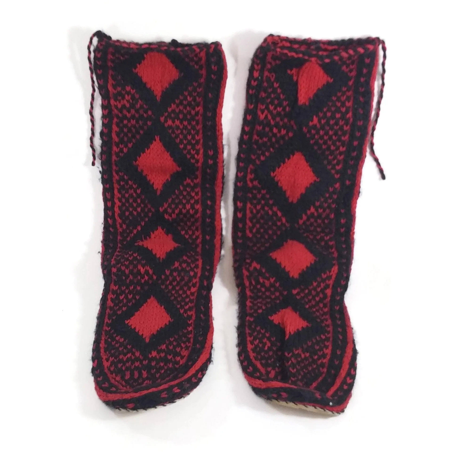 Women Crochet Knit Wool Slipper Boots Handmade House Shoes Indoor Booties