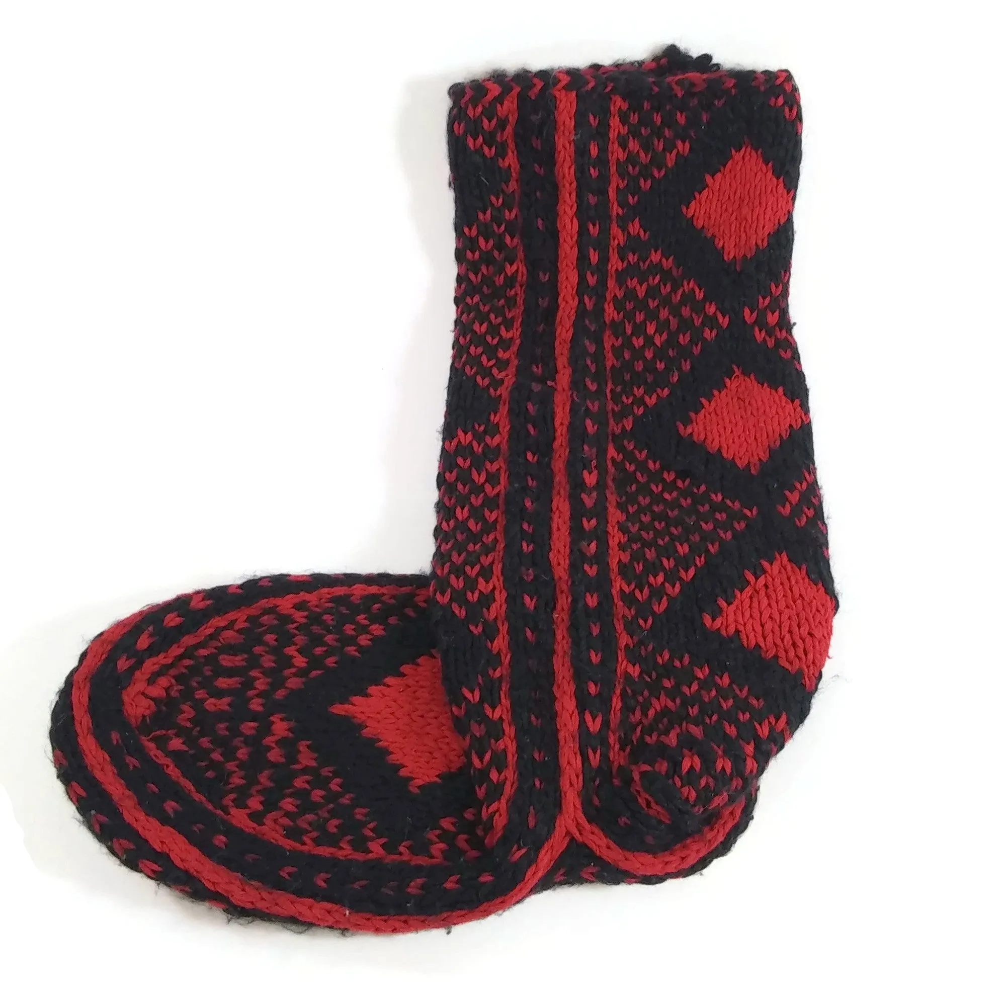 Women Crochet Knit Wool Slipper Boots Handmade House Shoes Indoor Booties