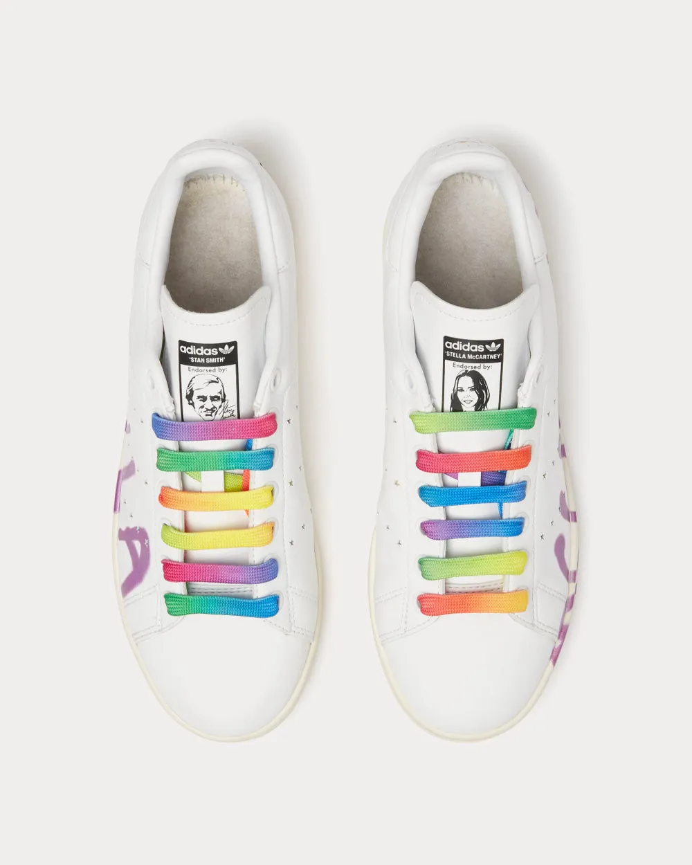 x Ed Curtis Vegan Stan Smith White / Purple Low Top Sneakers