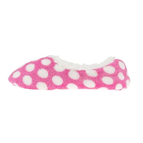Zegee Womens Fuzzy Indoor Soft Sock Slippers Non-slip Sole Cozy Warm Slip-on House Bedroom Slippers (L 9-10, Polka dots)